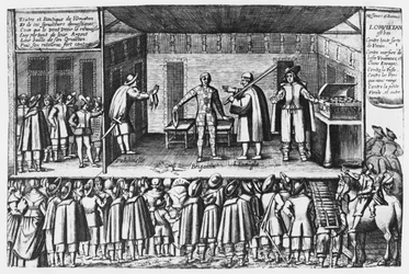 Farce over orvietan-verkopers op de Saint-Germain kermis in Parijs, c.1620-30